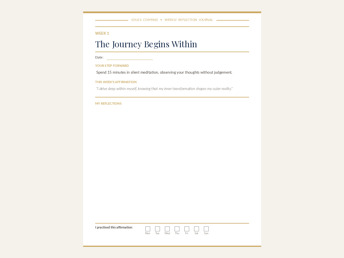 A Soul's Compass guided journal page